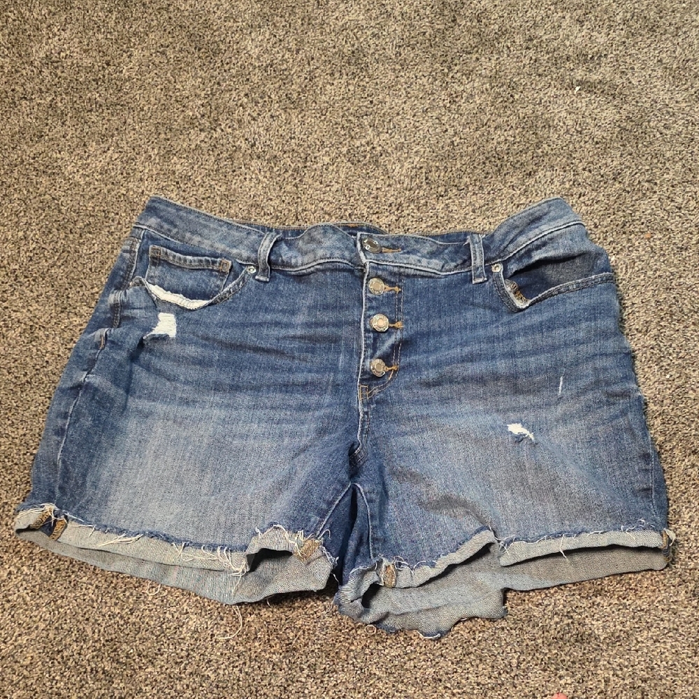 Maurices Distressed Blue Jean Shorts